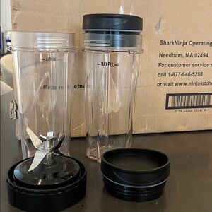 Brand New Ninja Black and Clear Blender Cups